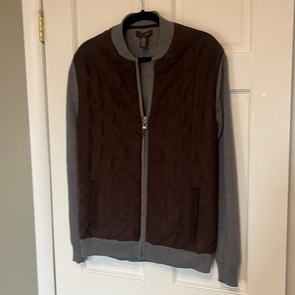 Tasso Elba Quilted Jacket in Brown and Gray - Picture 6 of 6
